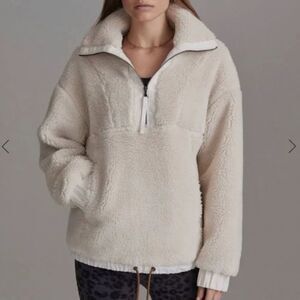 Varley Appleton Half Zip Sweatshirt Oversized Pullover in Eggnog Sz M Orig. $178